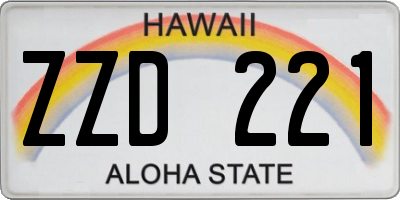 HI license plate ZZD221