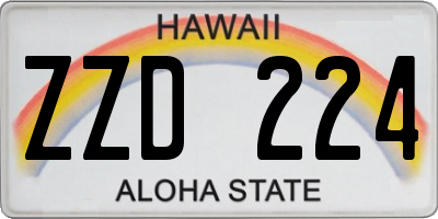 HI license plate ZZD224