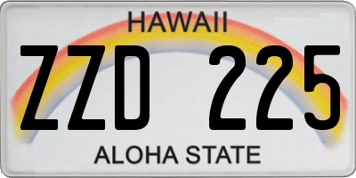 HI license plate ZZD225