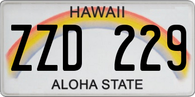 HI license plate ZZD229