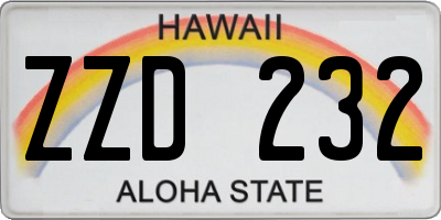 HI license plate ZZD232