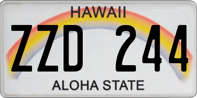 HI license plate ZZD244