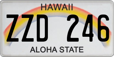 HI license plate ZZD246