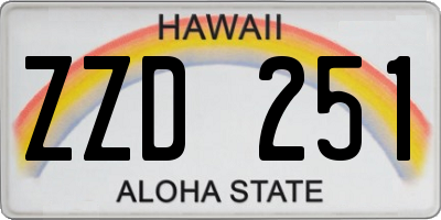 HI license plate ZZD251