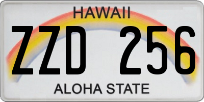 HI license plate ZZD256
