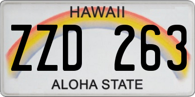 HI license plate ZZD263