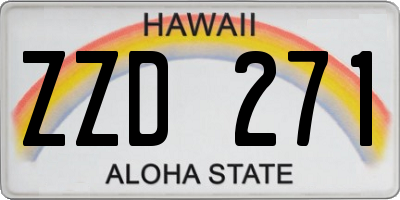 HI license plate ZZD271