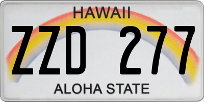HI license plate ZZD277