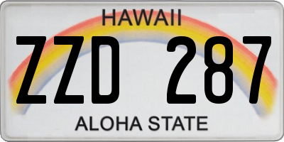 HI license plate ZZD287
