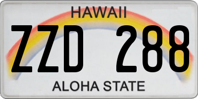 HI license plate ZZD288