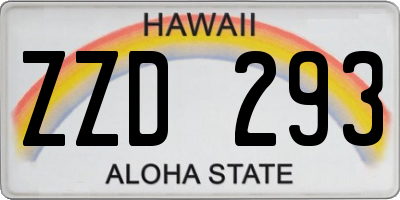 HI license plate ZZD293