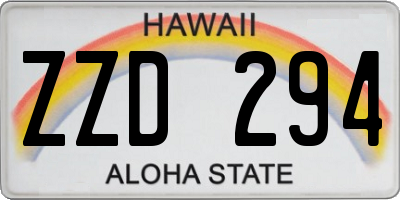 HI license plate ZZD294