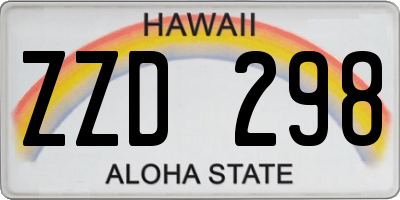 HI license plate ZZD298
