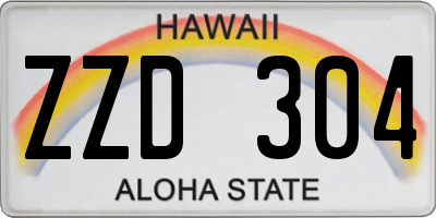 HI license plate ZZD304