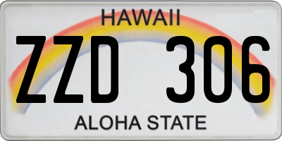 HI license plate ZZD306