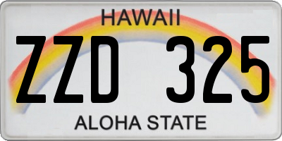 HI license plate ZZD325
