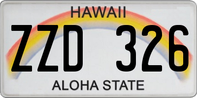HI license plate ZZD326