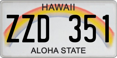 HI license plate ZZD351
