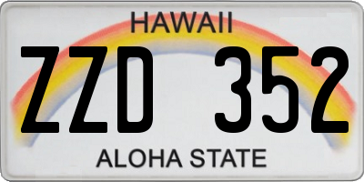 HI license plate ZZD352