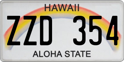 HI license plate ZZD354