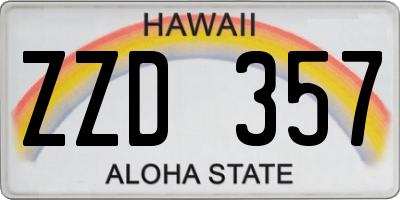 HI license plate ZZD357