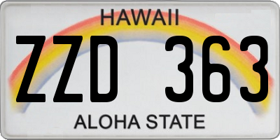 HI license plate ZZD363