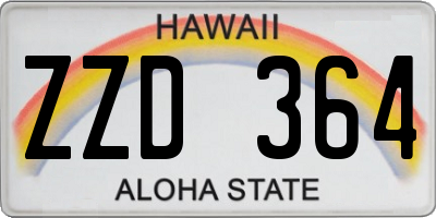 HI license plate ZZD364