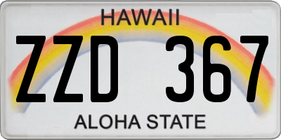 HI license plate ZZD367