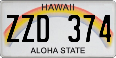 HI license plate ZZD374