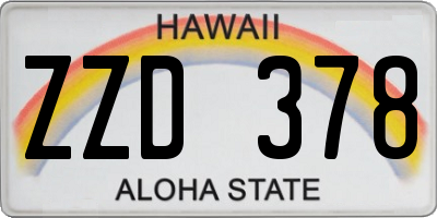 HI license plate ZZD378