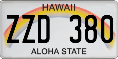 HI license plate ZZD380