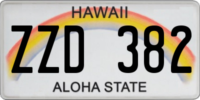 HI license plate ZZD382