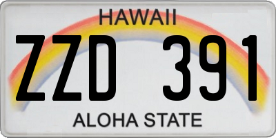 HI license plate ZZD391