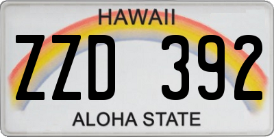 HI license plate ZZD392