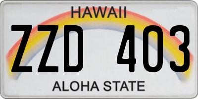 HI license plate ZZD403