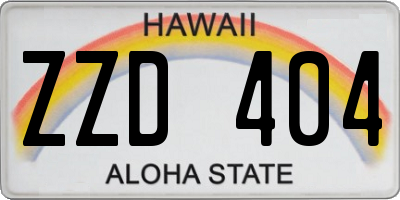 HI license plate ZZD404