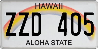 HI license plate ZZD405