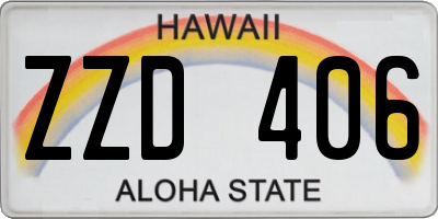 HI license plate ZZD406