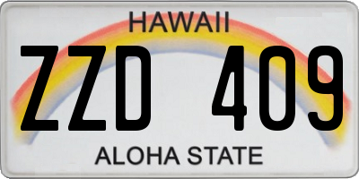 HI license plate ZZD409