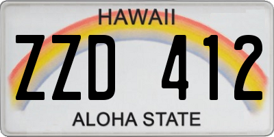 HI license plate ZZD412
