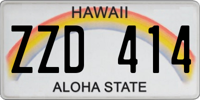 HI license plate ZZD414