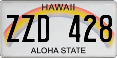 HI license plate ZZD428