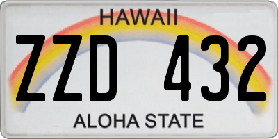HI license plate ZZD432