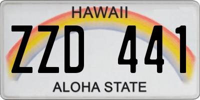 HI license plate ZZD441
