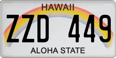 HI license plate ZZD449