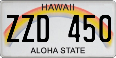 HI license plate ZZD450