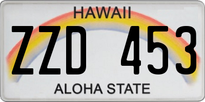 HI license plate ZZD453