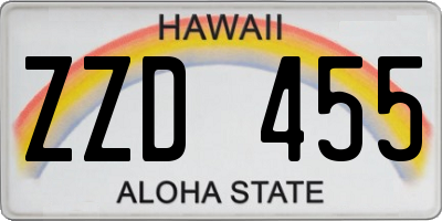 HI license plate ZZD455