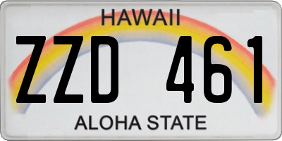 HI license plate ZZD461