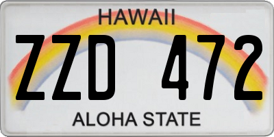 HI license plate ZZD472